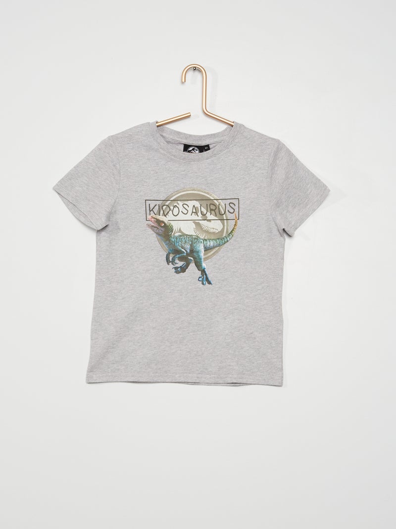 T-shirt 'Mundo Jurássico' em jersey CINZA - Kiabi