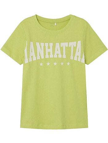 T-shirt Name it Berte para Rapaz Verde e Branco
