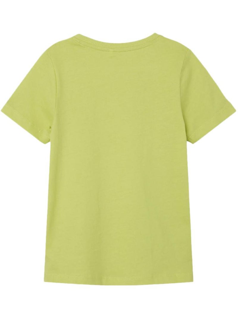 T-shirt Name it Berte para Rapaz Verde e Branco Verde - Kiabi
