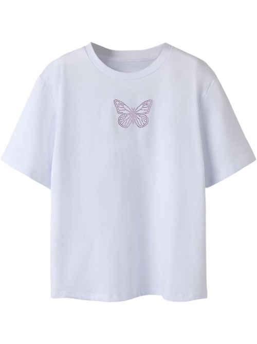 T-shirt name it flonnis branco para menina - Kiabi