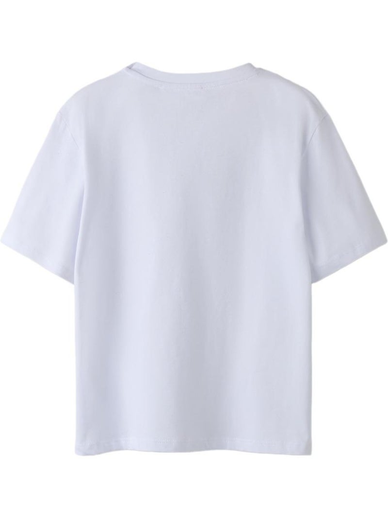 T-shirt name it flonnis branco para menina Branco Violeta - Kiabi