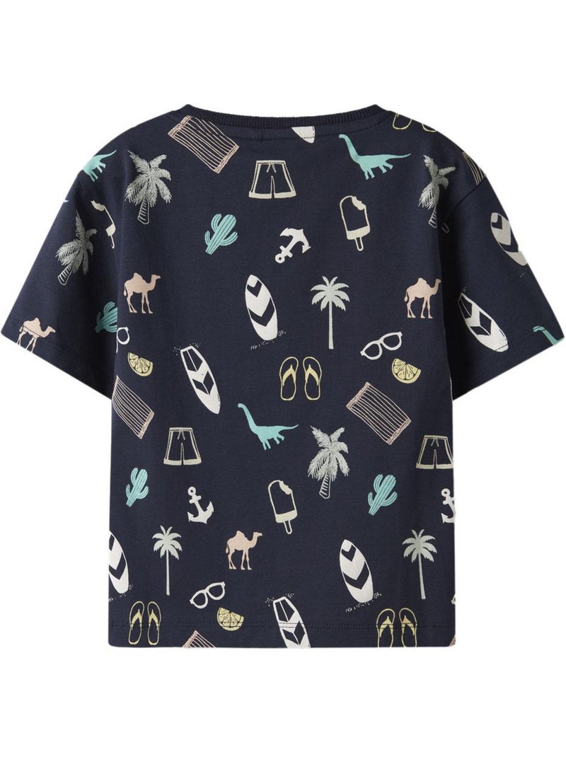 T-Shirt Name it Jer de Menino Azul Marinho Azul-marinho - Kiabi