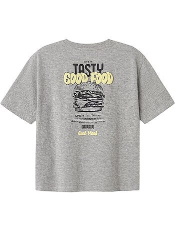 T-shirt Name it Mtibilbo para Rapaz Cinzento/Amarelo