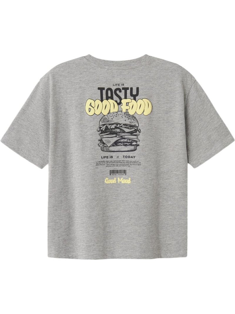T-shirt Name it Mtibilbo para Rapaz Cinzento/Amarelo Cinza-prateado - Kiabi