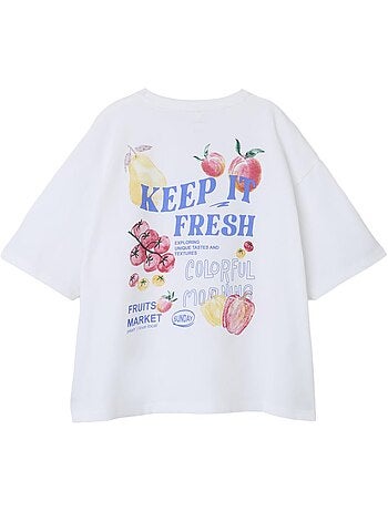 T-shirt Name It Tafina Branco para Menina