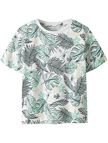 T-Shirt Name it Valmas para Menino Branco/Verde
