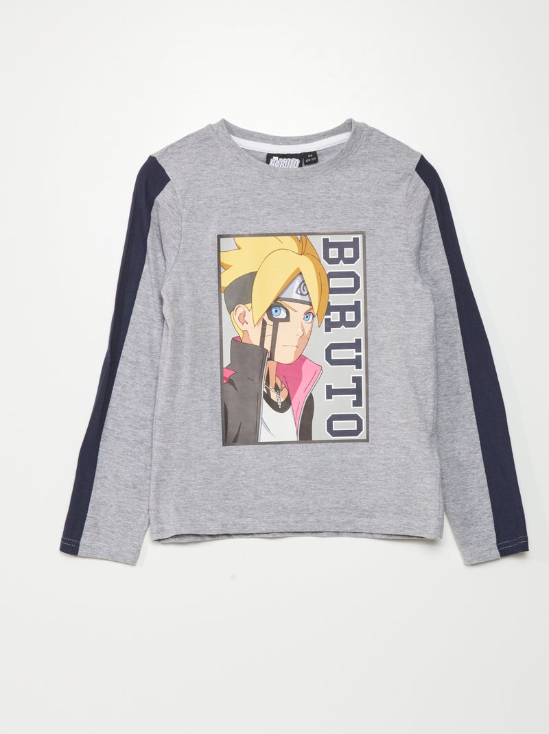 T-shirt 'Naruto' de manga comprida CINZA - Kiabi