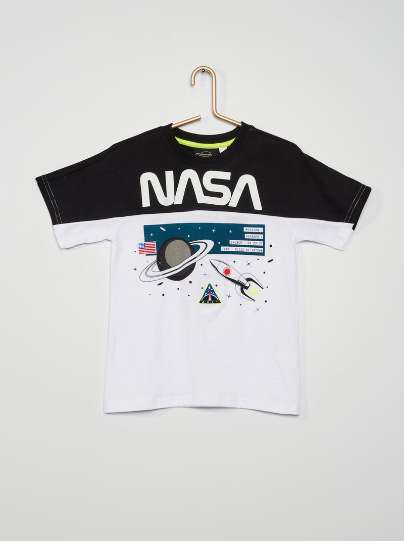 T-shirt 'NASA' bicolor Branco/ Preto - Kiabi