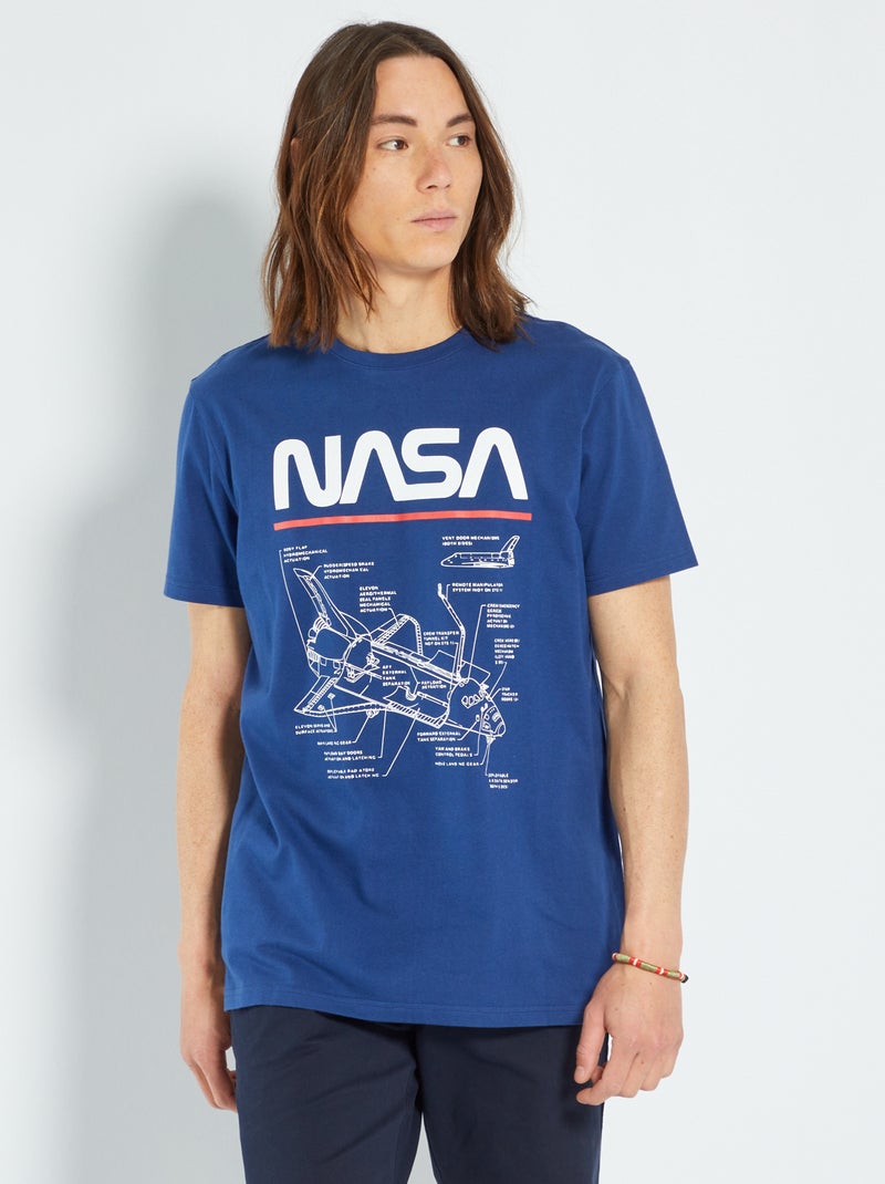 T-shirt 'Nasa' em jersey Azul - Kiabi