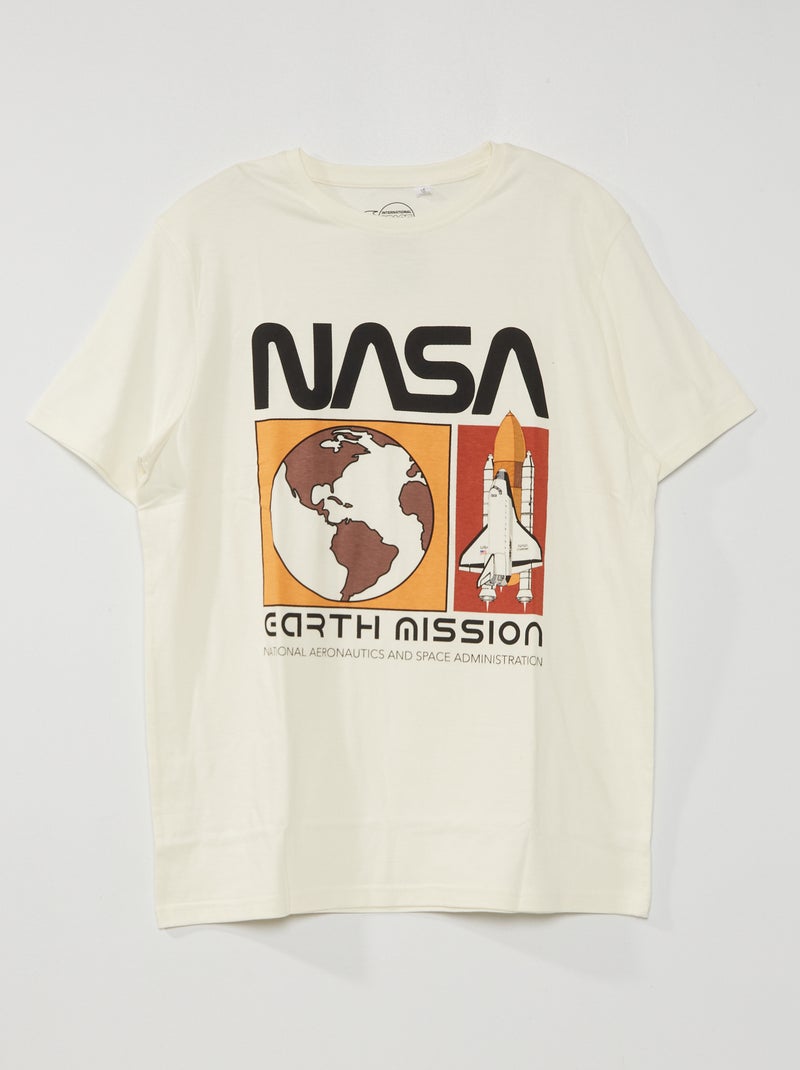 T-shirt 'NASA' em jersey Branco - Kiabi