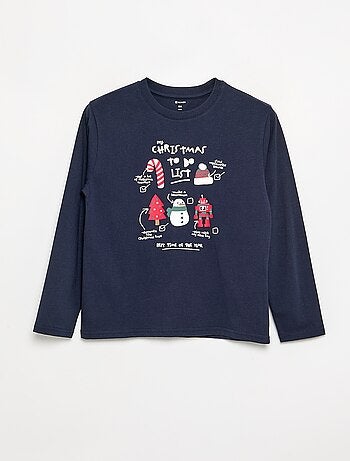T-shirt 'Natal' de manga comprida