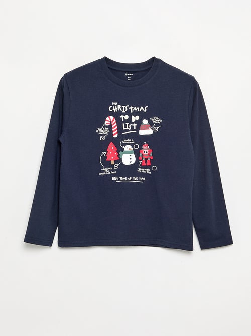 T-shirt 'Natal' de manga comprida - Kiabi