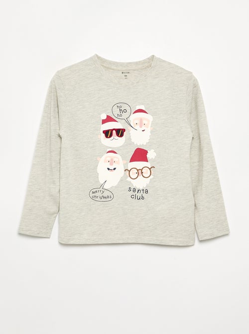 T-shirt 'Natal' de manga comprida - Kiabi