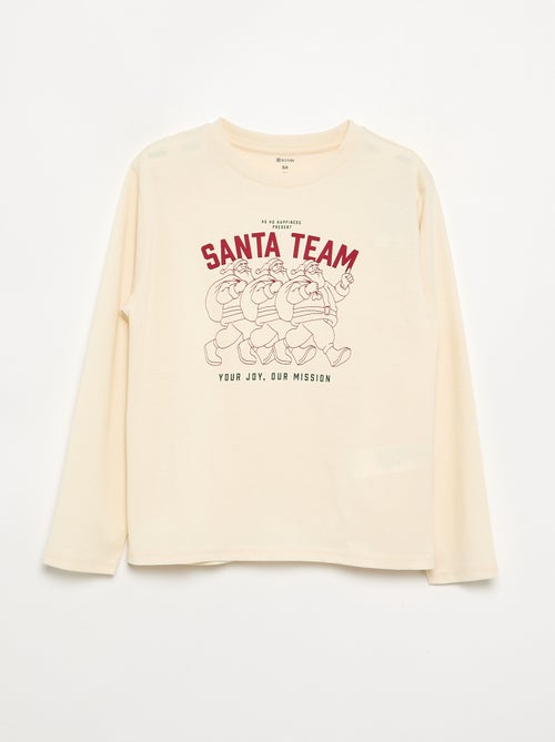 T-shirt 'Natal' de manga comprida - Kiabi