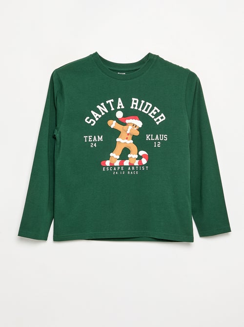 T-shirt 'Natal' de manga comprida - Kiabi