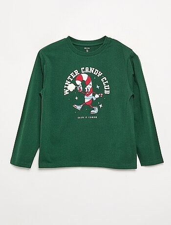 T-shirt 'Natal' de manga comprida
