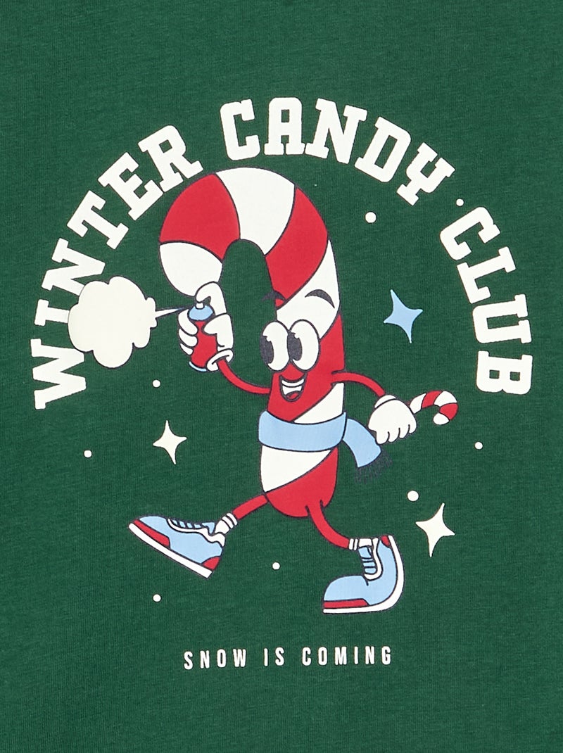 T-shirt 'Natal' de manga comprida Verde - Kiabi