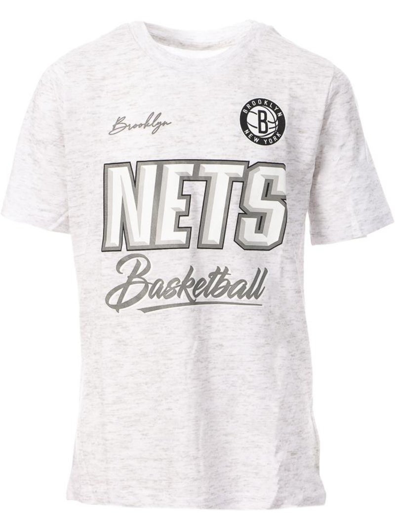 T-shirt NBA Brooklyn Nets Cinzenta para Rapaz Cinza-prateado - Kiabi