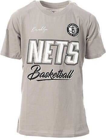 T-shirt NBA Brooklyn Nets para Menino Cinzento/Branco