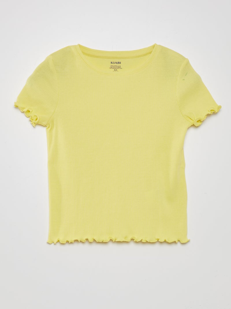 T-shirt nervurada AMARELO - Kiabi