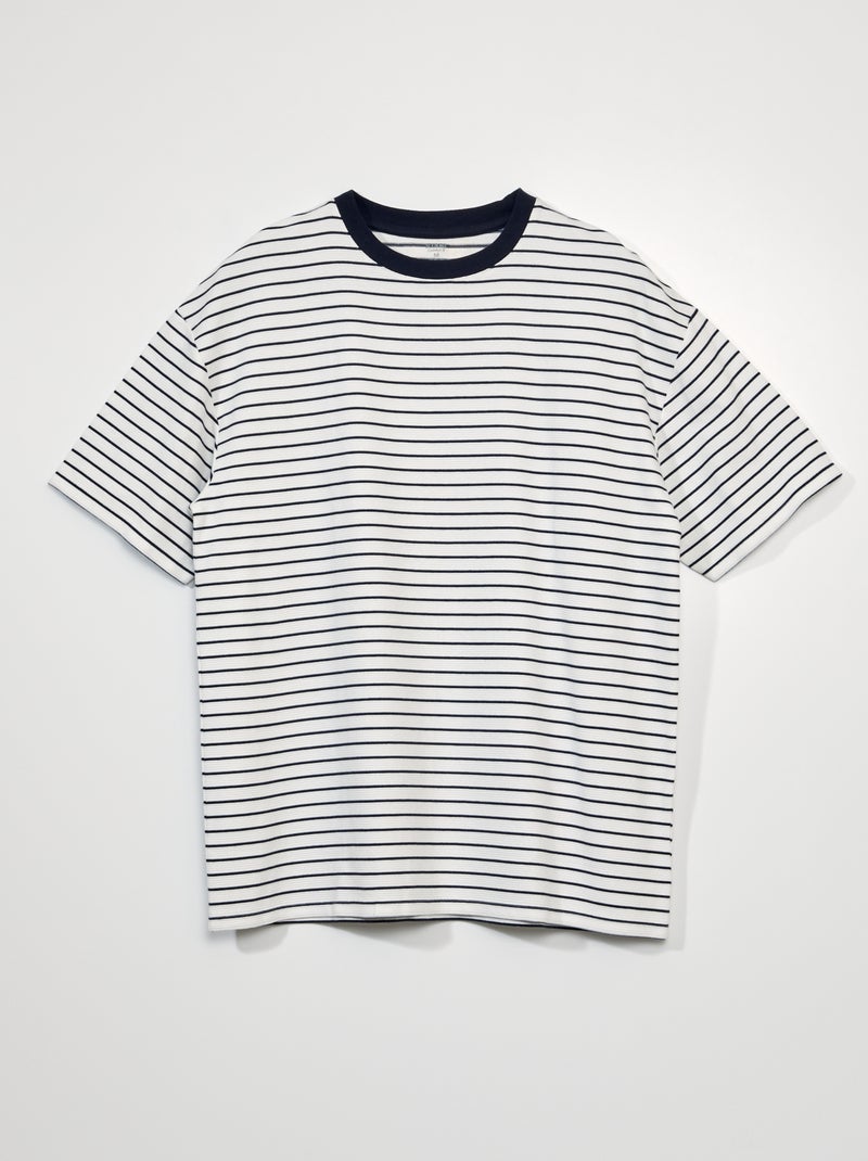 T-shirt nervurada Branco - Kiabi