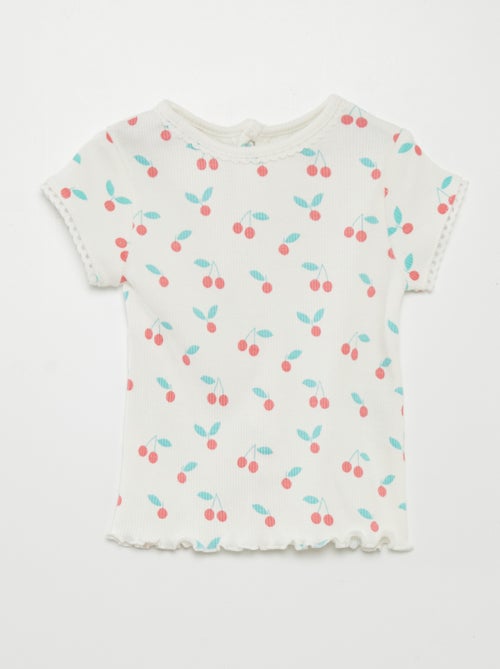 T-shirt nervurada - Kiabi
