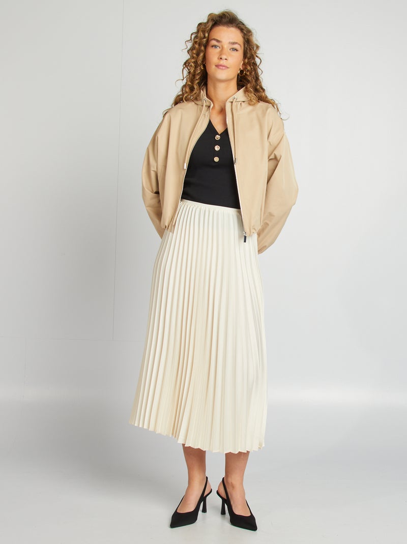 T-shirt nervurada com botões de fantasia Preto - Kiabi