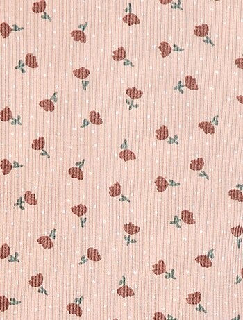 T-shirt nervurada de manga comprida