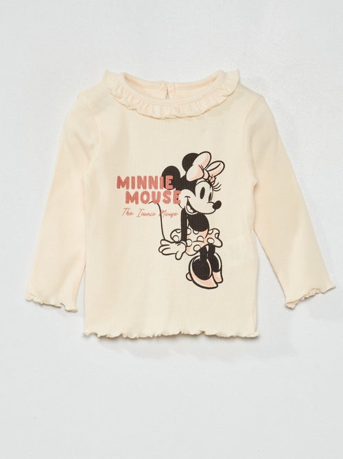 T-shirt nervurada 'Minnie Mouse' - Kiabi
