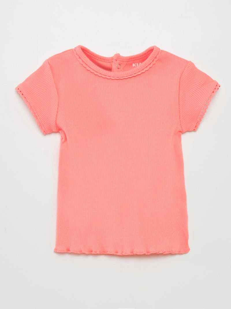T-shirt nervurada ROSA - Kiabi
