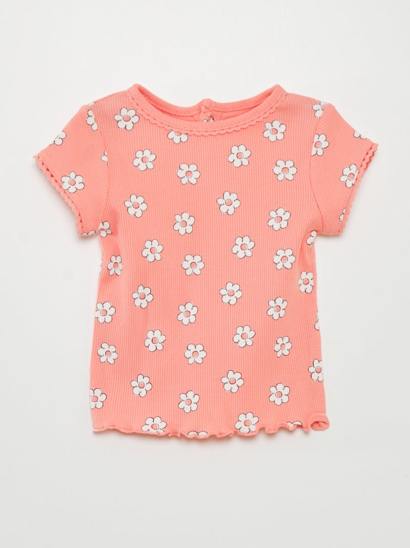 T-shirt nervurada ROSA - Kiabi