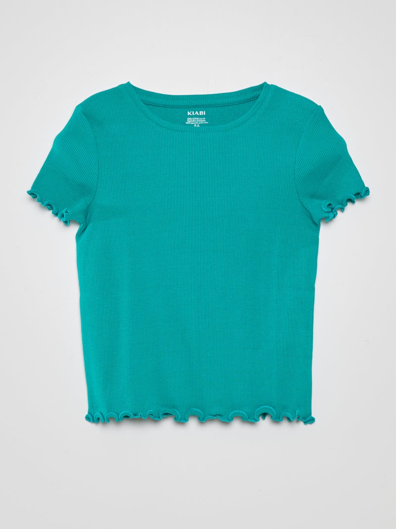 T-shirt nervurada VERDE - Kiabi