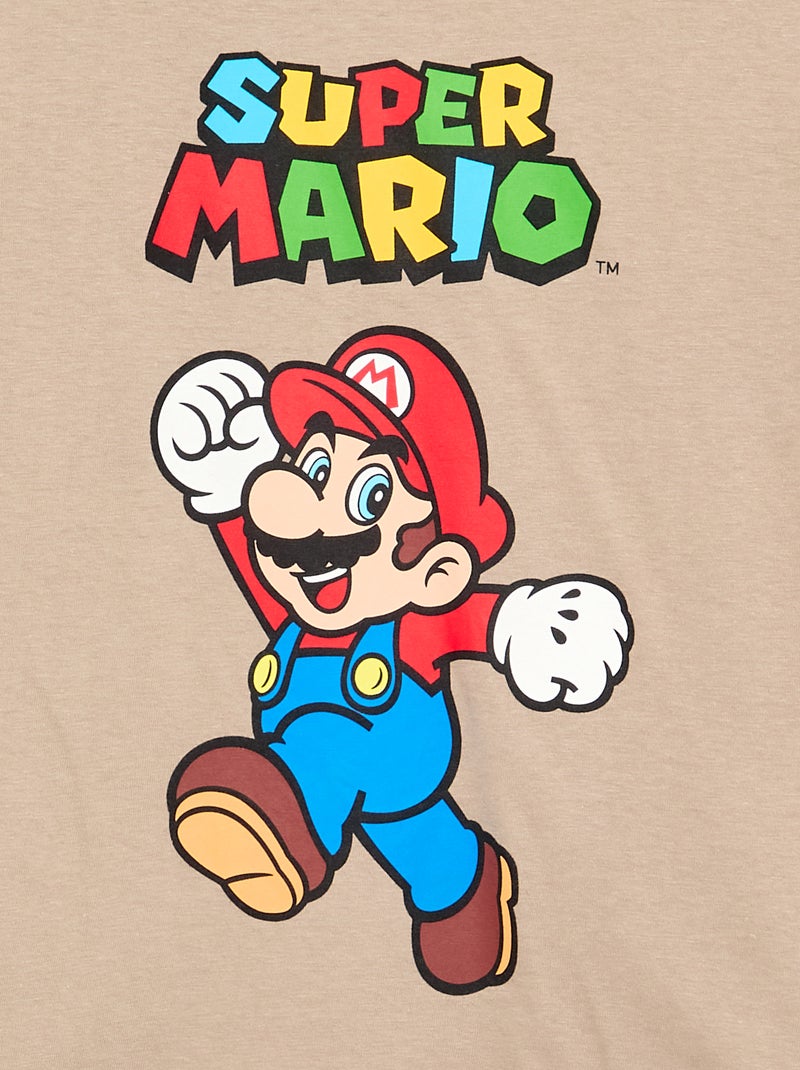 T-shirt \'Nintendo\' \'Mario\' de manga comprida Cinza - Kiabi