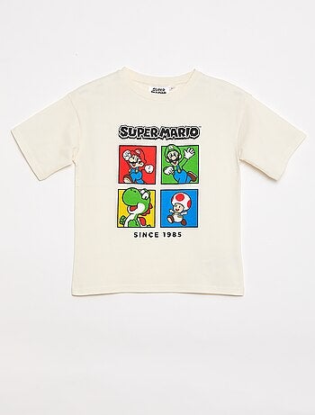 T-shirt 'Nintendo' 'Mario' em algodão liso