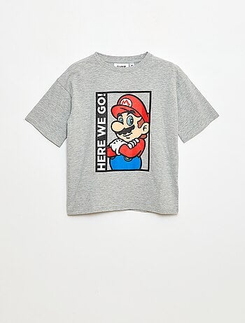T-shirt 'Nintendo' 'Mario' em algodão liso