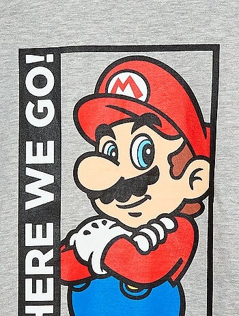 T-shirt 'Nintendo' 'Mario' em algodão liso
