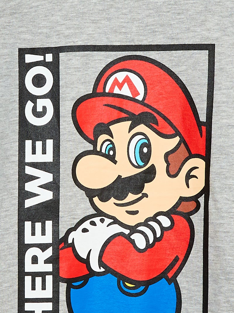 T-shirt 'Nintendo' 'Mario' em algodão liso Cinza - Kiabi