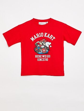 T-shirt 'Nintendo' 'Mario' em algodão liso