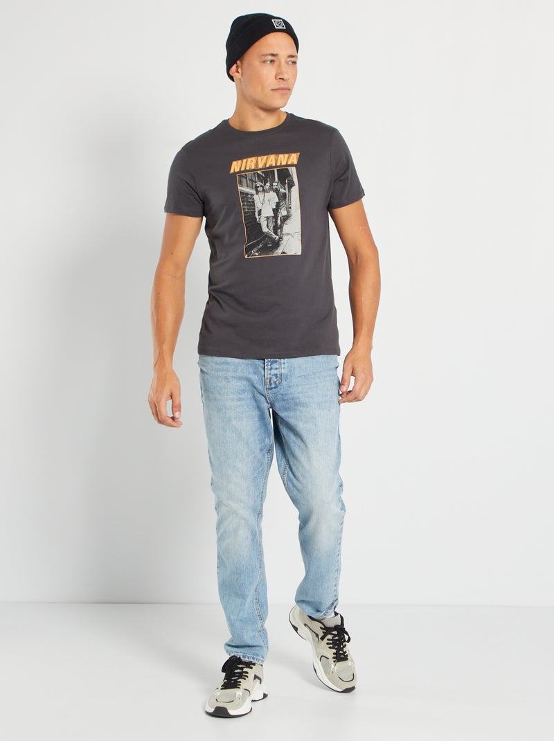 T-shirt 'Nirvana' Cinza Escuro - Kiabi