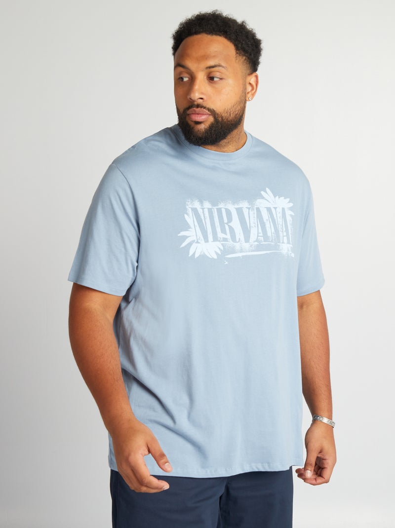 T-shirt 'Nirvana' de manga curta AZUL - Kiabi