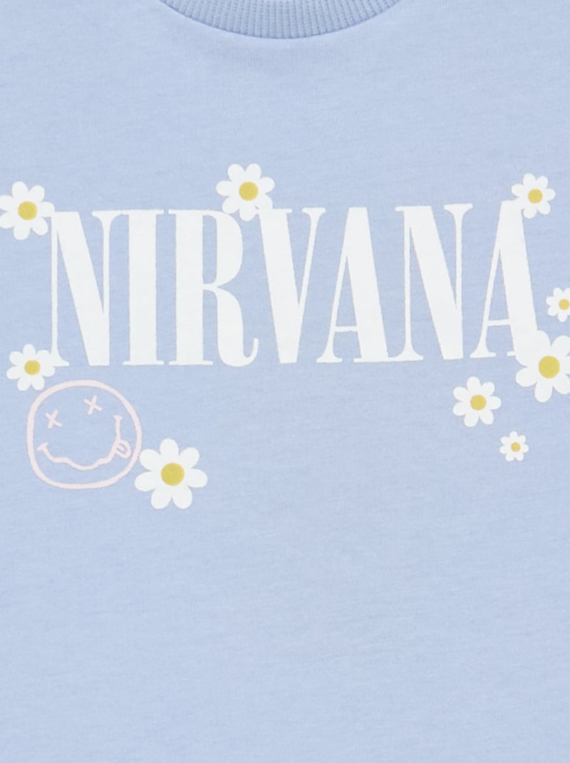 T-shirt "Nirvana" de manga curta Azul - Kiabi