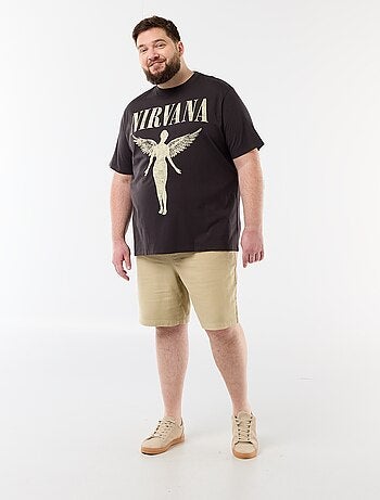 T-shirt 'Nirvana' de manga curta estampada à frente e atrás