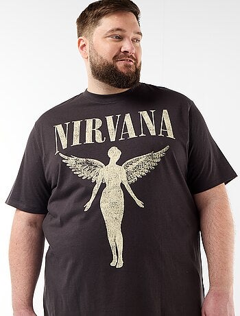 T-shirt 'Nirvana' de manga curta estampada à frente e atrás