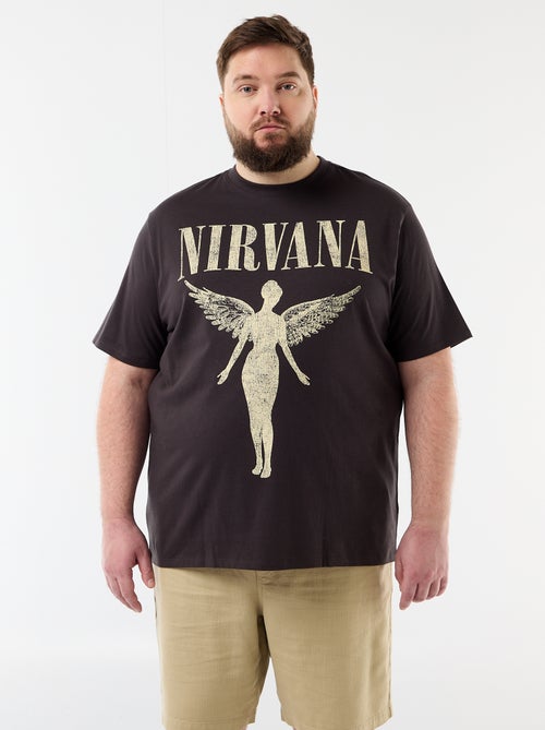 T-shirt 'Nirvana' de manga curta estampada à frente e atrás - Kiabi