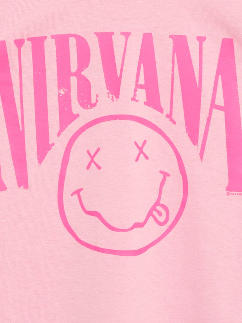 T-shirt 'Nirvana' de mangas curtas Rosa - Kiabi