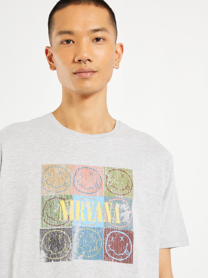 T-shirt 'Nirvana' em jersey CINZA - Kiabi