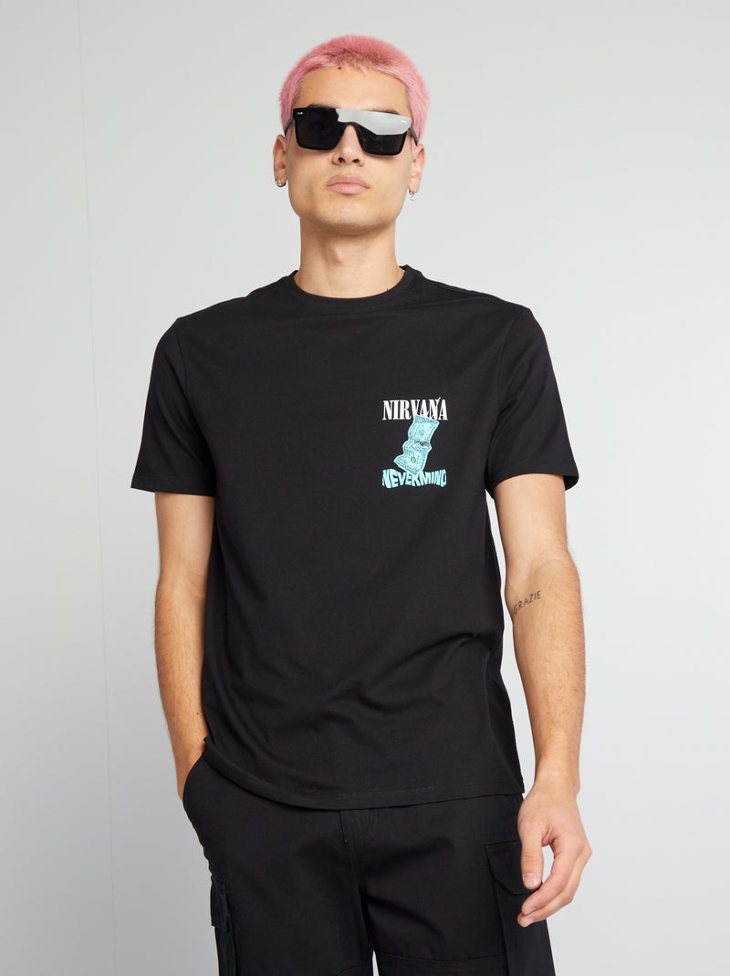 T-shirt 'Nirvana' Preto - Kiabi