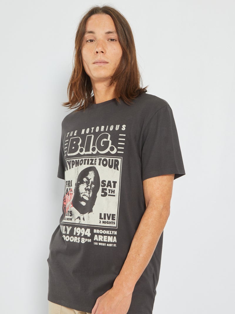 T-shirt 'Notorious B.I.G' em jersey Cinza Escuro - Kiabi