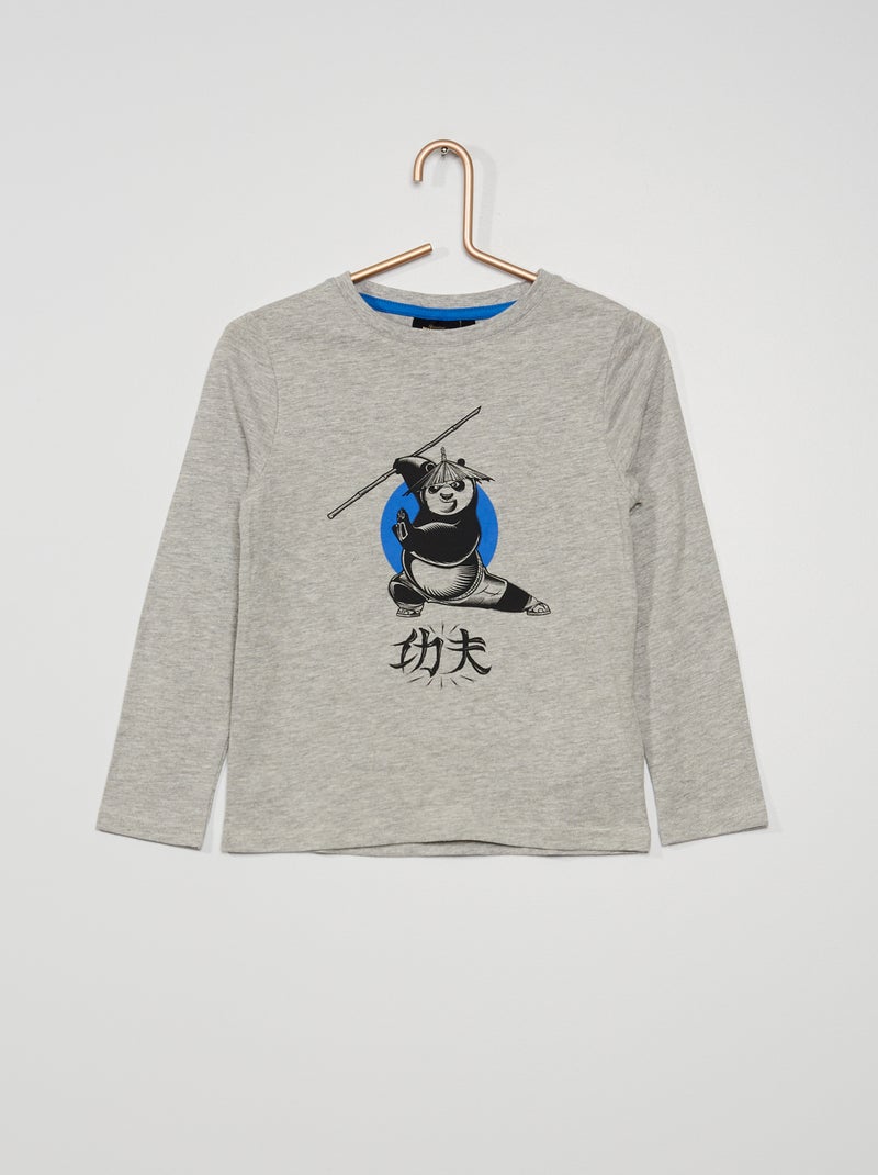 T-shirt 'O Panda do Kung Fu' CINZA - Kiabi