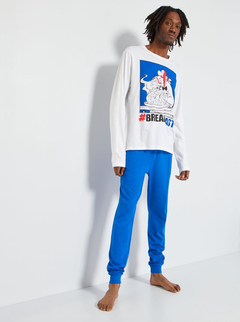 T-shirt 'Obélix' em jersey Branco/ Azul - Kiabi